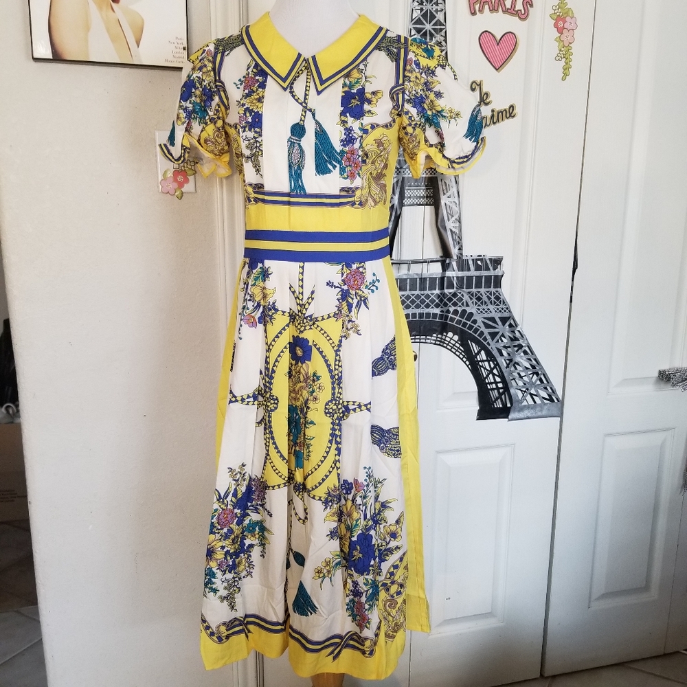 Maxi Yellow Design Dress NEW